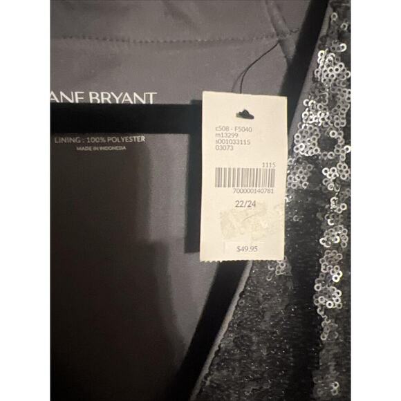 NWT Lane Bryant Silver sequin sleeveless Blouse Tank Top Sparkle Feminine VTG - Picture 3 of 8